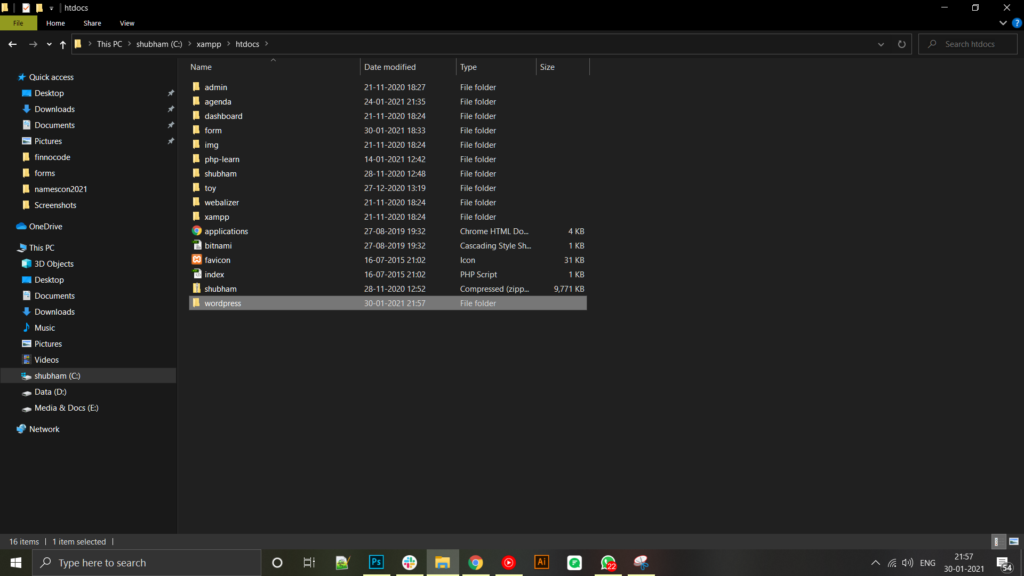 install WordPress
