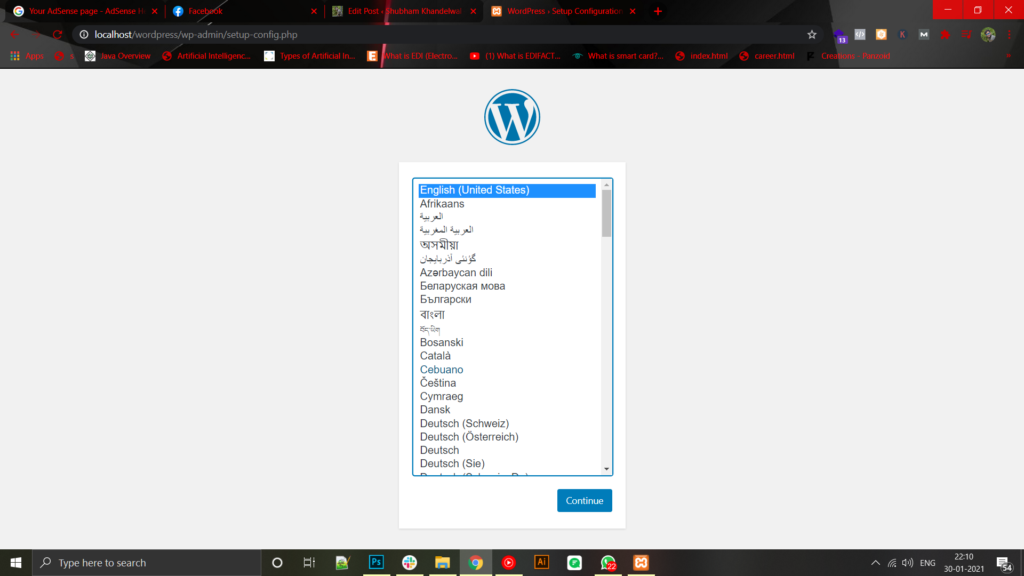 install WordPress