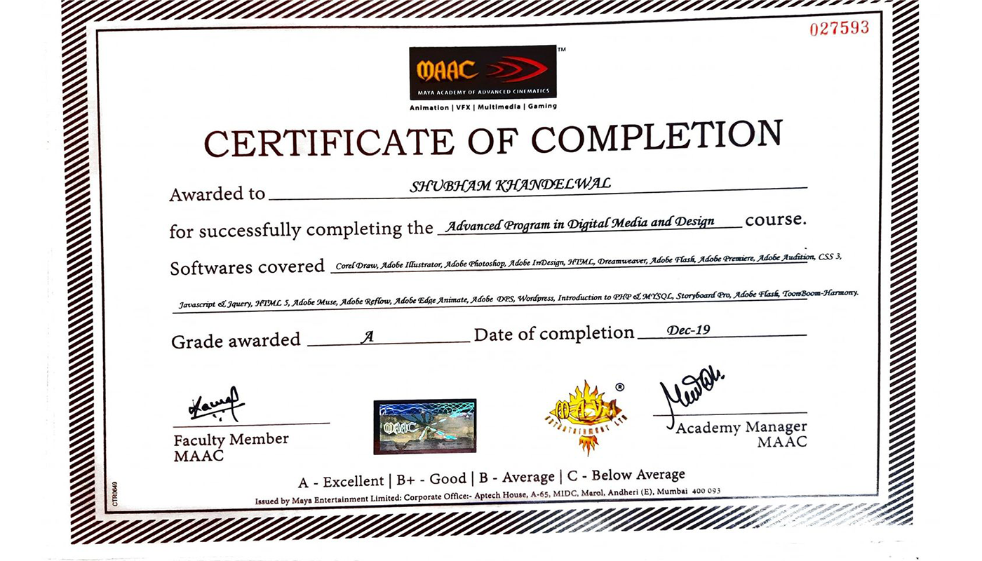 Shubham Khandelwal Certification